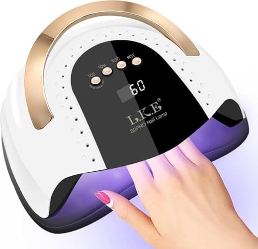 268W UV LED Nail Lamp, LKE Nail Dryer for Gel Polish, 4 Timers UV Nail Lamp Professional Nail Light, 57Pcs Lamp Beads and Automatic Sensor(White) - Image 1