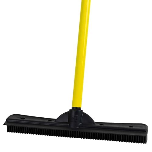FURemover Original Pet Hair Rubber Broom with Squeegee, with 58" Telescopic Handle for Carpet, Tile and Hardwood - Image 1