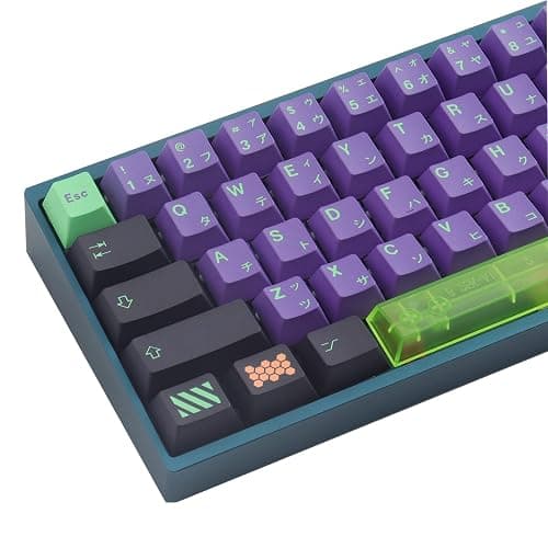 JOMKIZ PBT Keycaps,135 Keys Mecha Dye Sublimation Cherry Profile Keycaps with 7U Clear Spacebar Japanese Keycap Set for Cherry MX Switches US Layout Mechanical Keyboards - Image 1