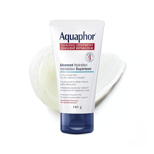 Aquaphor Healing Ointment, Multipurpose Ointment for Dry, Cracked Skin, Chafing, Cuticle Care, Fragrance Free, Non Greasy and Non Comedogenic Body Moisturizer, Dermatological Skin Care, 141g Tube - Image 1