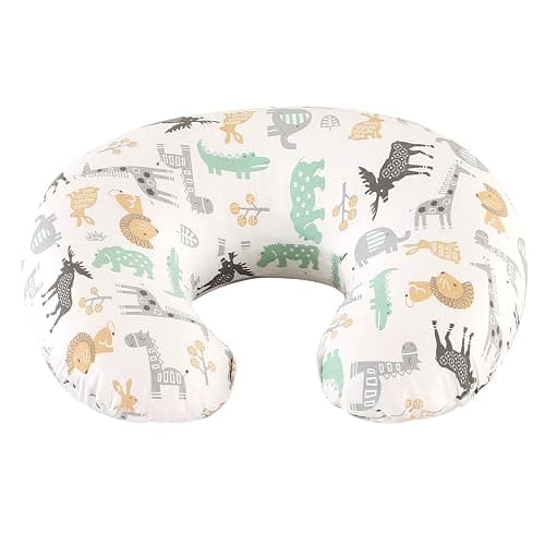 JOVELL Nursing Pillow, Ergonomic Baby Support Pillow Feeding Pillows Nursing Essentials for Bottle and Breastfeeding, Fiber Fill And Removable Cotton Breastfeeding Cover (Cute Animals, Small) - Image 1
