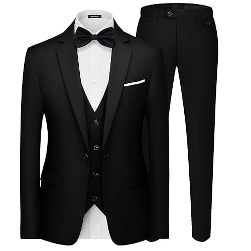 MAGE MALE Men's 3 Pieces Suit Elegant Solid One Button Slim Fit Single Breasted Party Blazer Vest Pants Set - Image 1