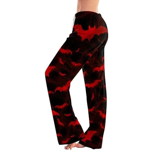 Halloween Pajamas Pants 2026 Funny Workout Fall Pumpkin Sweatpants | Halloween Sweatpants High Waisted Casual Soft Ghost Witch Fall Trousers Spooky Funny Baggy Joggers with Pockets - Image 1