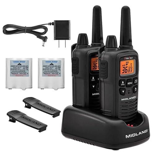Midland LXT600VP3 FRS Walkie Talkies - Long Range 36-Channel Two-Way Radios, NOAA Weather Alerts(2-Pack, Black) - Image 1