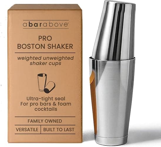 A Bar Above Professional Boston Shakers Set 18 oz Weighted and Unweighted Stainless Steel Cocktail Shaker Set for Bartenders, Premium 304 Steel Bar Shaker, Essential Bartending Tools for Mixing Drinks - Image 1