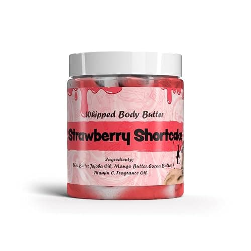 Jersey Botanical - Strawberry Shortcake Whipped Body Butter 8oz. With Shea Butter Mango Butter Cocoa Butter Creamy Natural Smooth Long-lasting Intense Moisturizer - Image 1