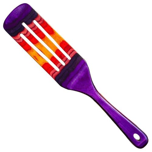 Baltique Waikiki Collection 13" Wooden Spurtle Spatula – Colorful Birch Wood Cooking Utensil, Nonstick Safe, Versatile Stirring & Serving Tool - Image 1