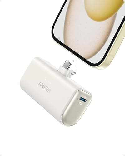 Anker iPhone 16 Portable Charger, Nano Power Bank with Built-in USB C Connector, 5,000mAh Portable Charger 22.5W, for iPhone 16/15 Series, Samsung S22/23 Series, iPad Pro/Air, AirPods, and More - Image 1