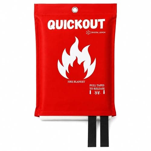Fire Blanket for Home and Kitchen, 39 x 39 Inch Fiberglass, Pull Tabs | 1 Pack emergency fire blanket with red storage pouch for small contained cooking flames when safe to approach - Image 1
