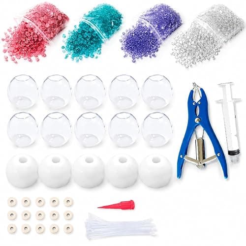DIY Stress Ball Making Kit -15 Pcs Empty TPR Skins with 4 Types of Fillers, Expander and Vacuum Tool Squishy Maker Set for ASMR Sensory Relief Customizable Fidget Toy for Adult Office & Anxiety - Image 1