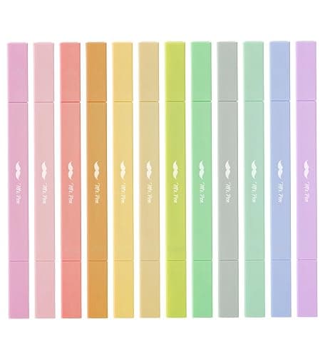 Mr. Pen- Dual Tip Aesthetic Highlighters, 12 pcs, Chisel & Fine Tip | Cute Highlighters Assorted Colors for Journaling, Highlighting, Underlining, Fast Dry, Back to School Supplies - Image 1