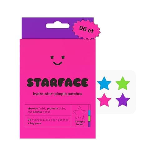 Starface Hydro-Star Party Pack Pimple Patches BIG PACK, Hydrocolloid, Clinically Proven Spot Shrinking in 6 Hours, Absorb Fluid, Reduce Redness, 4 Fun Colors, Vegan, Cruelty-Free Skincare (96 Count) - Image 1
