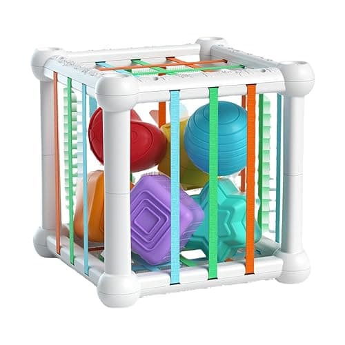 Generisch Shape Sorter, Sensory Blocks Game, Early Learning Toy, Fine Motor Skill Builder, 5.12x5.12x4.92 inches Colorful Sorting Textured Blocks, Educational Play for Toddler Ages 1-3 - Image 1
