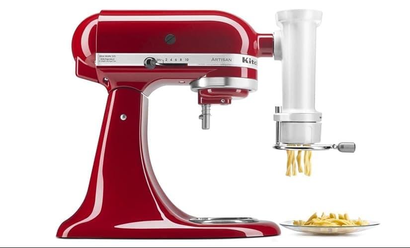 KitchenAid Ksmpexta Gourmet Pasta Press Attachment with 6 Interchangeable Pasta Plates, White - Image 1