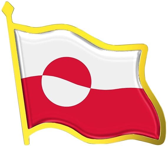 Greenland Flag Lapel Pin - Enamel Metal National Badge | World Travel Souvenir Gifts for Men & Women | Country Flag Patriotic Brooch Bulk Pack of Pins for Hat, Tie, Clothes, Backpack (1pc) - Image 1