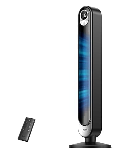 Dreo Tower Fan for Bedroom, 90° Oscillating Standing Fan, 30ft far, 28dB Quiet for Sleep, 6 Speeds, 4 Modes, 12H Timer, 42 Inch, Bladeless, Remote, for Home, Office, Room, Cruiser Pro T1 - Image 1