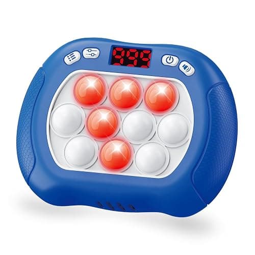 Intoypad Pop Game Light Up Fidget Toy for Kids, 6 Modes LED Screen Quick Push Games Controller Electric Fidget Popper Game Bubble Road Trip Activities Car Games Birthday Gifts Toys for Kids Boys Blue - Image 1