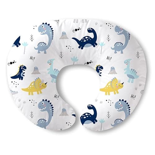 Plushii Nursing Pillow for Breastfeeding, Soft and Supportive Breastfeeding Pillow for Mom and Baby, Cute Feeding Pillow with Removable Cover for 0–12 Months, Dinosaurs World - Image 1