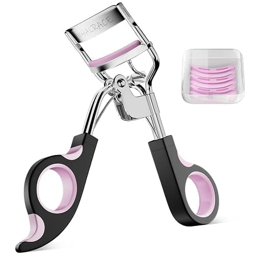 Eye Lash Curler with 6PCS Extra Replacement Strips, Whalrace Superior Curling Effect Eyelash Curlers, Easy & Comfortable to Grip and Use-Gpink - Image 1