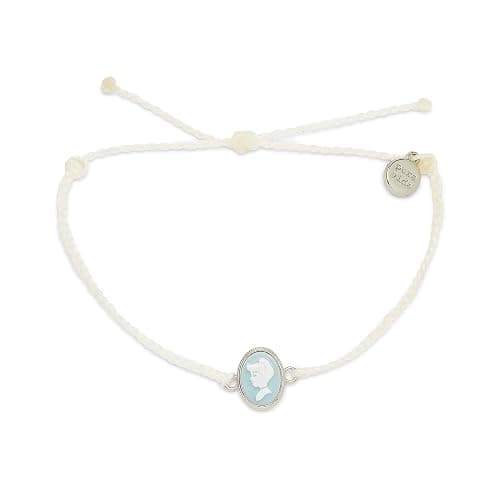 Pura Vida Silver-Plated Disney Cinderella Cameo Charm Bracelet - Adjustable Band, Brand Charm - White - Image 1