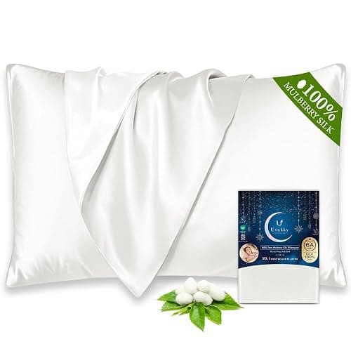 Utukky 100% Mulberry Silk Pillowcase 22 Momme - Ultra Premium 6A Grade Silk Pillow Case - Envelope Enclosure - Breathable Cooling Pillow Cover - Image 1