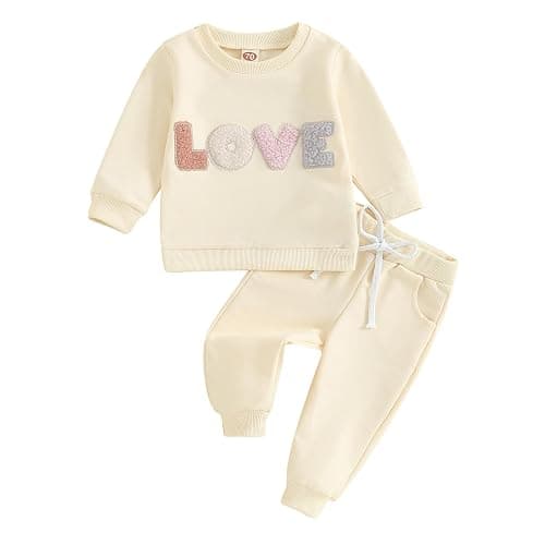 2Pcs Set Infant Baby Girl Fall Clothes Daddys Girl Long Sleeve Crewneck Sweatshirt+Joggers Pants Winter Outfit Set - Image 1