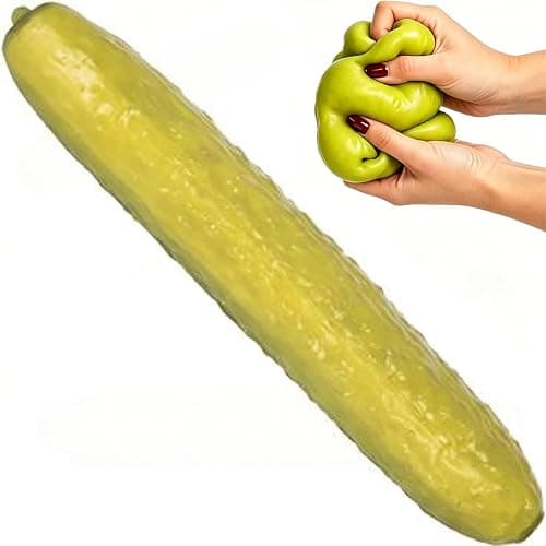 Pickle Squishy, Jumbo Squishy, Giant Pickle Squishy Fidget Toy, Slow Rebound Stress Reliever for Adults, Soft Texture and Funny Design for Office, Home (0A) - Image 1