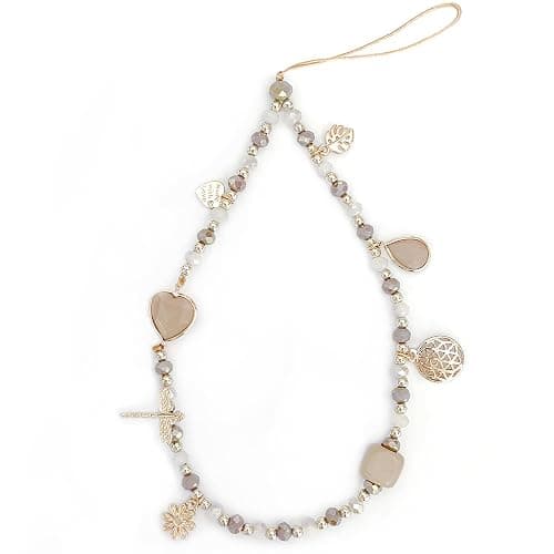 BERITNI Phone Wrist Lanyards, Cute Phone Wrist Strap, Beaded Cellphone Lanyard Charms Strap For iPhone Case Keychain ID Badges Smartphones Accessories, Brown Heart - Image 1