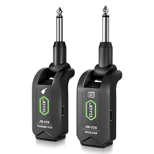 JOYO 5.8GHz Wireless Guitar System Wireless Guitar Transmitter Receiver Rechargeable Audio with 4 Signal Channels for Electric Guitar Bass 20M (JW-02S) - Image 1