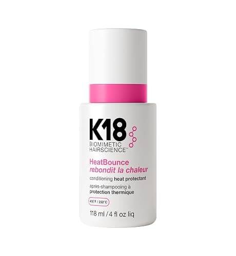 K18 HeatBounce Conditioning Heat Protectant Spray, Lightweight Leave-In Conditioner + 450℉ (232°C) Heat Protection, Soften, Smooth + Detangle All Hair Types, 4 Fl Oz Liq - Image 1