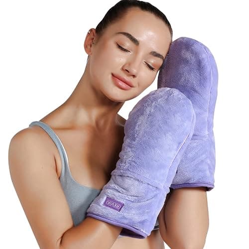REVIX Microwavable Heating Mittens for Hand and Fingers, Heated Hands Mitts Warmers 1 Pair, Unscented Hand Muff - Image 1