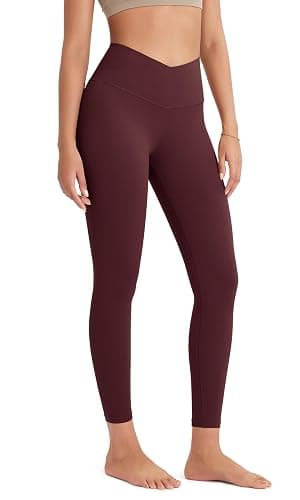 ODODOS Women's Crossover Leggings with Back Pocket, 23" / 25" / 28" Buttery Soft V High Wasit Lounge Yoga Pants - Image 1