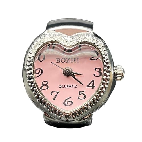 Vintage Ring Watch Heart Shape Crystal Analog Ring Punk Style | Creative Watches Women Men Finger Ring Watches for Men Women Daily Fashion Accessory Casual Outfit Party Evening Date Travel - Image 1