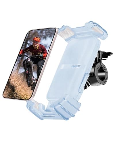 CRUIHOG Bicycle Cell Phone Holder,Handlebar Motorcyle Bike Phone Holder,Handlebar Phone Clamp,1s Lock & Ultra-Stable,Silicone Wrapped Phone Mount,Phone Stand for E-Bike,Scooter,Stroller,ATV - Image 1