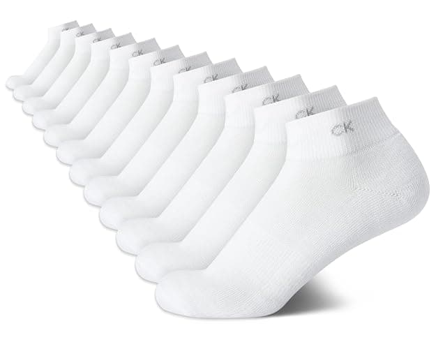 Calvin Klein Womens 12 Pack Breathable Cushioned Quarter Ankle Socks | Breathable Moisture Wicking With a Padded Footbed and Targeted Arch Support, All Day Comfort for Running, Gym and Sports - Image 1