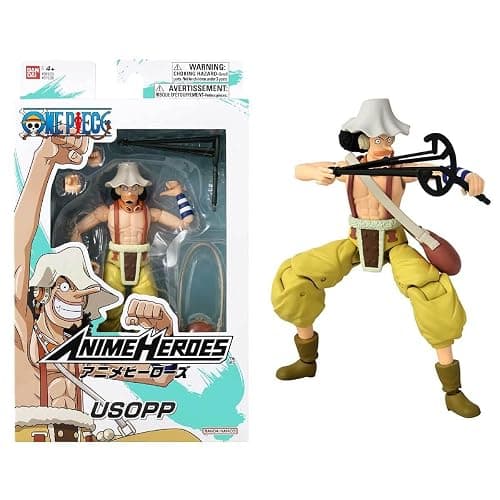 BANDAI Anime Heroes One Piece Figures Usopp Action Figure, 17cm Articulated Usopp Anime Figure with Extra Accessories, One Piece Action Figures Pirate Toys Range, Excellent Anime Gift, (37005) - Image 1