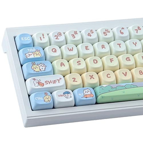 TYRIXKI PBT Keycaps 145 Keys MOA Profile Cute Keycap Dye-Sublimation Kawaii Anime Keycaps for Cherry Gateron MX Switches Mechanical Keyboards - Image 1