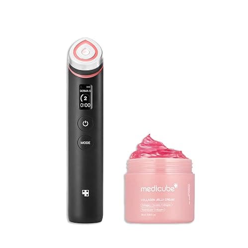 medicube All-in-One Black Duo für Collagen Glass Skin: Age-R Booster Pro Black (All-in-One Gerät) & Collagen Jelly Cream | Innovative Gesichtspflege für Absorption & Straffung | Korean Skincare - Image 1
