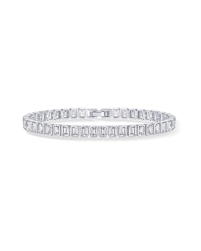 PAVOI 14K-18K Gold Plated Simulated Diamonds Bezel Set Tennis Bracelets for Women - Cubic Zirconia Stones Trillion Trinity Radiant Cut Round Pear Heart Statement Bride Gold Bracelet Stack - Sizes 6.5-7.5 Inch - Image 1