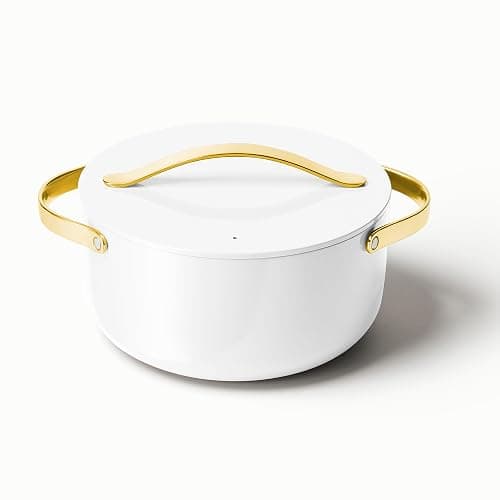 Caraway Nonstick Ceramic Dutch Oven Pot with Lid (6.5 qt, 10.5") - Non Toxic, PTFE & PFOA Free - Oven Safe & Compatible with All Stovetops (Gas, Electric & Induction) - White - Image 1