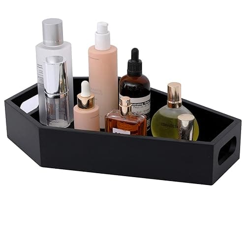 ZJPZYXDHZFC Gothic Coffin Decor Gothic Wooden Makeup Organizer for Vanity,Spooky Halloween Decor for Bathroom,Living Room or Bedroom Witchy Gifts for Women-Black - Image 1