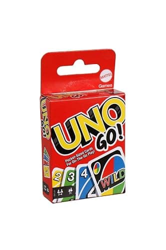 UNO GO! Pocket-Sized Cards for On The Go Play Mini Sized Playing Cards for Travel Stocking Stuffer Birthday Party Kids, Adults Family Game Night Color Matching Fun - Image 1