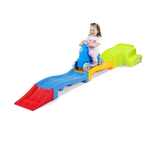 Simplay3 Deluxe Expandable Roller Coaster with Tracks, Downhill Race Track for Growing Kids, Indoor Outdoor Toddler Ride On Toy, Ages 2-5 Years - Image 1