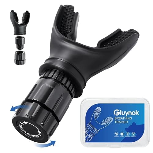 Portable Respiratory Trainer-Exercise Device. Respiratory Muscle Training |Improve Breathing Capacity | Easy to Clean| Adjustable Resistance, Adjustable to Different Fitness Needs - black - Image 1