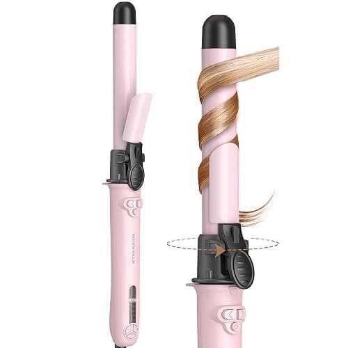 Wavytalk Rotating Curling Iron, 1 Inch Automatic Waver for Effortless Waves up to 430℉ with Home Button, Pale Pink - Image 1