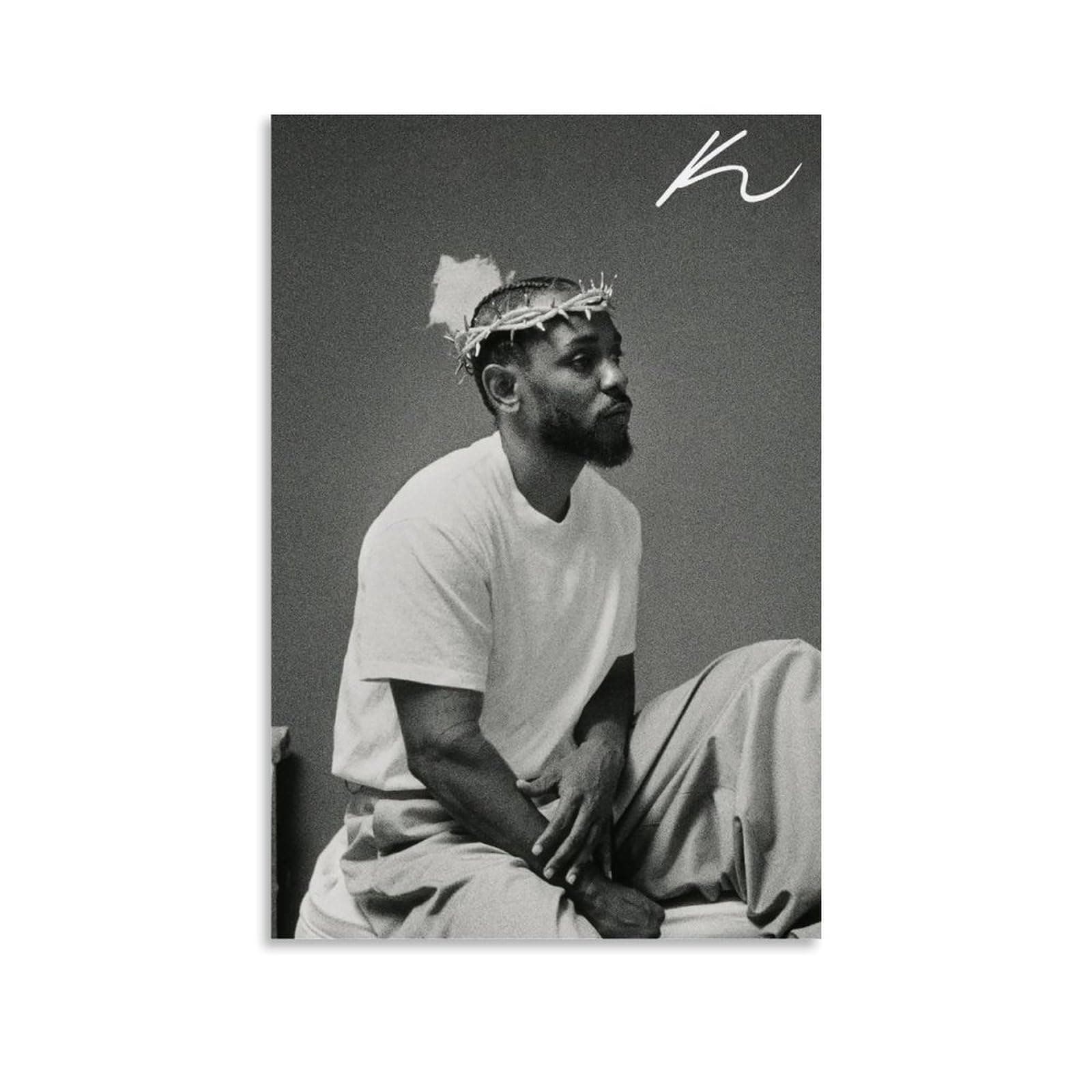 Kendrick Poster Lamar Music Singer Rapper Vintage Music Posters for Room Aesthetic Canvas Wall Art Bedroom Decor12x18inch(30x45cm) - Image 1