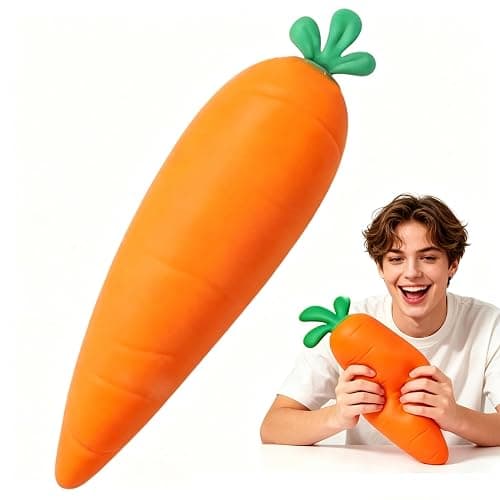 13In Carrot Squishy, Jumbo Squishy Carrot Giant Big Realistic Carrots Moldable Soft Squishys Slow Rising Stress Ball for Anxiety Stress Party Favor for Adults (13IN Carrot) - Image 1
