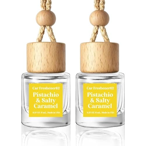 HoogaLife Car Air Freshener Diffuser 2 Pack Hanging Pistachio Salty Caramel Car Air Freshener for Women 45+ days Long Lasting Fragrance Made in USA (P62) - Image 1