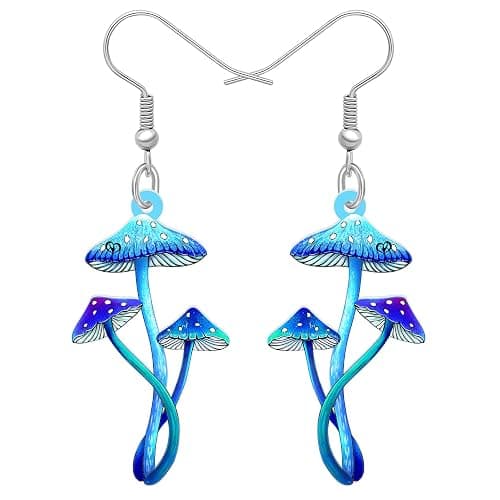 LONYOO Anime Mushroom Earrings Gifts for Women Ornaments Jewelry Novelty Acrylic Dangle Hypoallergenic Hook Charms - Image 1