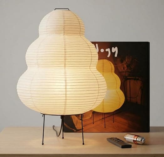 Akari Noguchi Rice Paper Lamp • Japanese Paper Lantern Lamp • Japanese Japandi Floor/Table Lamp for Soft Ambient Lighting (Akari) - Image 1